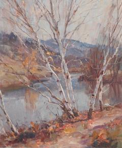 Emile Albert Gruppe Emile Albert Gruppe Fall Birches Along The River - 3069226