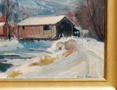 Emile Albert Gruppe Emile Albert Gruppe Mass 1896 1978 Covered Bridge Snow Painting - 3007420