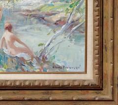 Emile Albert Gruppe Emile Albert Gruppe Nymphs Oil Painting Nudes by a River - 3005774
