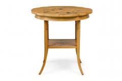 Emile Galle French Art Nouveau Floral Marquetry Rotating Top Occasional Table - 4631387