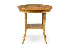 Emile Galle French Art Nouveau Floral Marquetry Rotating Top Occasional Table - 4631388