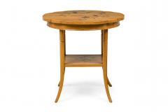 Emile Galle French Art Nouveau Floral Marquetry Rotating Top Occasional Table - 4631390