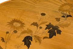 Emile Galle French Art Nouveau Floral Marquetry Rotating Top Occasional Table - 4631391