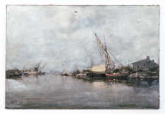 Emile Godchaux French Fishing Port Oil Painting by Emile Godchaux - 4751159