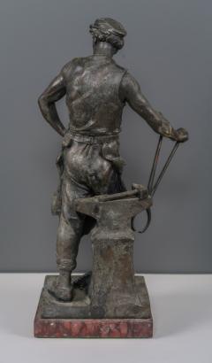 Emile Louis Picault Emile Louis Picault Bronzed Spelter Metal Le Travail Blacksmith Late 19thc  - 2406127