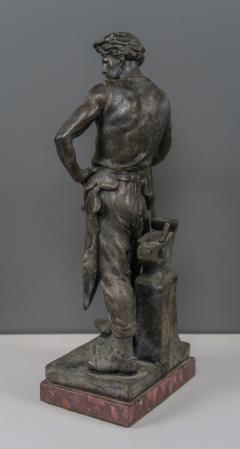 Emile Louis Picault Emile Louis Picault Bronzed Spelter Metal Le Travail Blacksmith Late 19thc  - 2406128