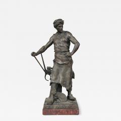 Emile Louis Picault Emile Louis Picault Bronzed Spelter Metal Le Travail Blacksmith Late 19thc  - 2410977