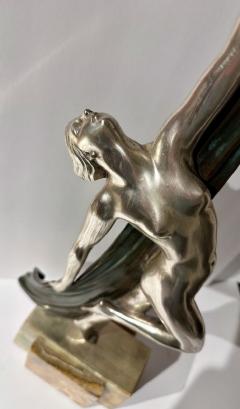 Emile Phillippe Art Deco French Sculptor Phillippe Draped Woman for Ovington Shop New York - 3794503