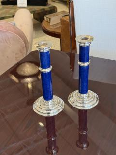 Emile Puiforcat Pair of French Art Deco Candlesticks by Puiforcat - 4749980