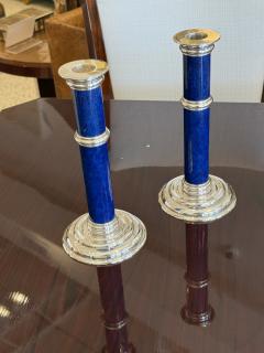 Emile Puiforcat Pair of French Art Deco Candlesticks by Puiforcat - 4749984