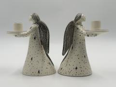 Emilia Castillo Emilia Castillo Angelical Silver Porcelain Candleholders Mexico 1996 - 4734700