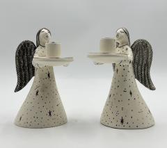 Emilia Castillo Emilia Castillo Angelical Silver Porcelain Candleholders Mexico 1996 - 4734701
