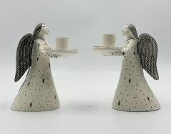 Emilia Castillo Emilia Castillo Angelical Silver Porcelain Candleholders Mexico 1996 - 4734702