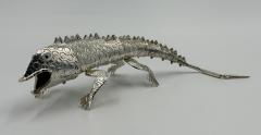 Emilia Castillo Emilia Castillo Articulated Silver Plated Brass Lizard Sculpture Mexico 1980s - 4734665