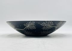 Emilia Castillo Emilia Castillo Black Porcelain Bowl with Pure Silver Inlay Mexico 1997 - 4220364