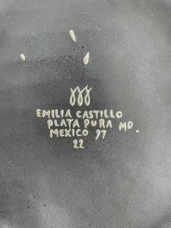 Emilia Castillo Emilia Castillo Black Porcelain Bowl with Pure Silver Inlay Mexico 1997 - 4220374