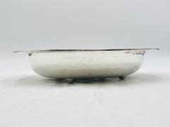 Emilia Castillo Emilia Castillo Hammered Silver Plated Bowl with Jasper Stone Inlay Mexico - 4220411