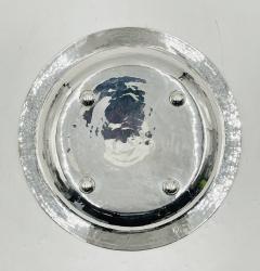 Emilia Castillo Emilia Castillo Hammered Silver Plated Bowl with Jasper Stone Inlay Mexico - 4220412
