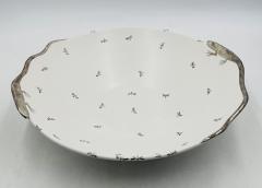 Emilia Castillo Emilia Castillo Large Porcelain Pure Silver Bowl with Lizards and Dragonflies - 4366319