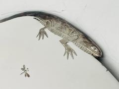 Emilia Castillo Emilia Castillo Large Porcelain Pure Silver Bowl with Lizards and Dragonflies - 4366327