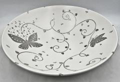 Emilia Castillo Emilia Castillo Large Porcelain Pure Silver Butterfly Bowl Taxco Mexico - 4366348