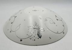 Emilia Castillo Emilia Castillo Large Porcelain Pure Silver Butterfly Bowl Taxco Mexico - 4366353