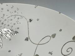 Emilia Castillo Emilia Castillo Large Porcelain Pure Silver Butterfly Bowl Taxco Mexico - 4366354