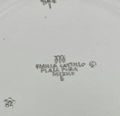 Emilia Castillo Emilia Castillo Large Porcelain Pure Silver Butterfly Bowl Taxco Mexico - 4366359