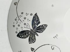 Emilia Castillo Emilia Castillo Large Porcelain Pure Silver Butterfly Bowl Taxco Mexico - 4366360