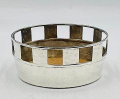 Emilia Castillo Emilia Castillo Mexican Silver Plate Bottle Coaster with Cork Insert - 4714530