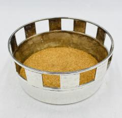 Emilia Castillo Emilia Castillo Mexican Silver Plate Bottle Coaster with Cork Insert - 4714534