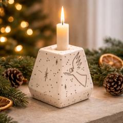 Emilia Castillo Emilia Castillo Porcelain Pure Silver Angelic Candle Holder Mexican Design - 4727368