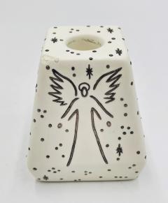 Emilia Castillo Emilia Castillo Porcelain Pure Silver Angelic Candle Holder Mexican Design - 4727372