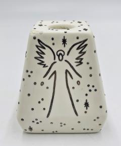 Emilia Castillo Emilia Castillo Porcelain Pure Silver Angelic Candle Holder Mexican Design - 4727373