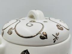 Emilia Castillo Emilia Castillo Porcelain Silver Butterfly Lidded Jar Taxco Mexico - 4366281