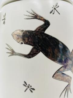 Emilia Castillo Emilia Castillo Porcelain Silver Lidded Container with Lizards Taxco Mexico - 4366306