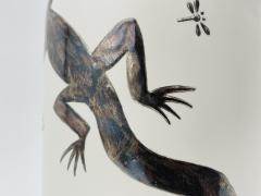 Emilia Castillo Emilia Castillo Porcelain Silver Lidded Container with Lizards Taxco Mexico - 4366311