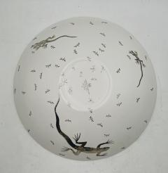 Emilia Castillo Emilia Castillo Pure Silver Porcelain Bowl with Lizards Fireflies Mexico - 4366367
