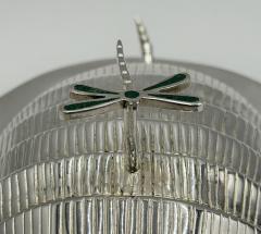 Emilia Castillo Emilia Castillo Silver Plate Armadillo Butter Dish with Malachite Taxco Mexico - 4712022