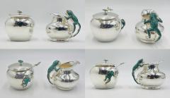 Emilia Castillo Emilia Castillo Silver Plated Malachite Tea Service Set Mexican Modernism - 4727491