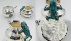 Emilia Castillo Emilia Castillo Silver Plated Malachite Tea Service Set Mexican Modernism - 4727492