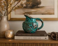 Emilia Castillo Emilia Castillo Silver Plated Water Pitcher With Butterflies Verdigris Patina - 4727452