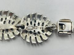Emilia Castillo Emilia Castillo Taxco 950 Silver Monstera Necklace Earrings Set Mexican Art - 4727437