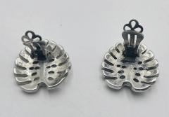 Emilia Castillo Emilia Castillo Taxco 950 Silver Monstera Necklace Earrings Set Mexican Art - 4727438