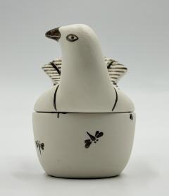 Emilia Castillo Emilia Castillo Taxco Porcelain Pure Silver Dove Jewelry Box Mexican Modern - 4734639
