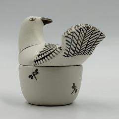 Emilia Castillo Emilia Castillo Taxco Porcelain Pure Silver Dove Jewelry Box Mexican Modern - 4734641
