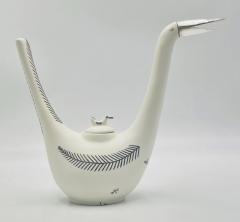 Emilia Castillo Emilia Castillo Taxco Porcelain Sterling Silver Swan Teapot Signed Numbered - 4722408