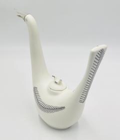 Emilia Castillo Emilia Castillo Taxco Porcelain Sterling Silver Swan Teapot Signed Numbered - 4722409