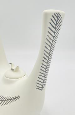 Emilia Castillo Emilia Castillo Taxco Porcelain Sterling Silver Swan Teapot Signed Numbered - 4722414