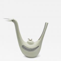 Emilia Castillo Emilia Castillo Taxco Porcelain Sterling Silver Swan Teapot Signed Numbered - 4730136